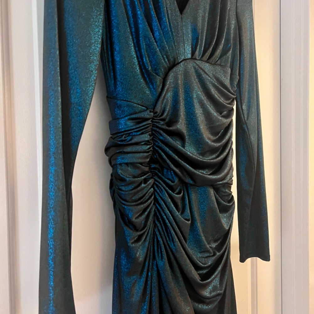 Vince Camuto Ruched Metallic Cocktail Dress